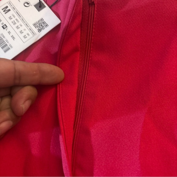 Zara Woman trousers Pants Straight Leg sizeM High waist Pink Fuchsia 7990/483 - Picture 10 of 12